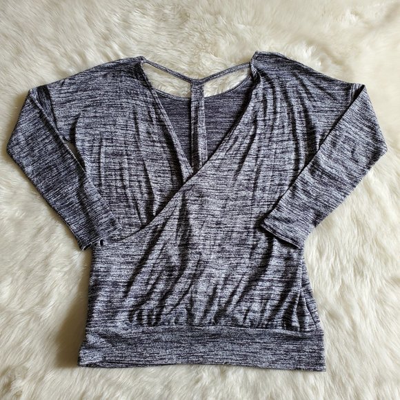 Athleta Pose Layered Top in Marled Gray Size Small - Picture 4 of 12